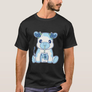 Cute Kawaii Blueberry Milk Cow T-Shirt
