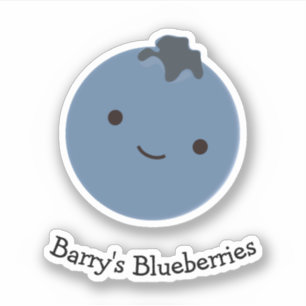 Cute Kawaii Blueberry with Customisable Text