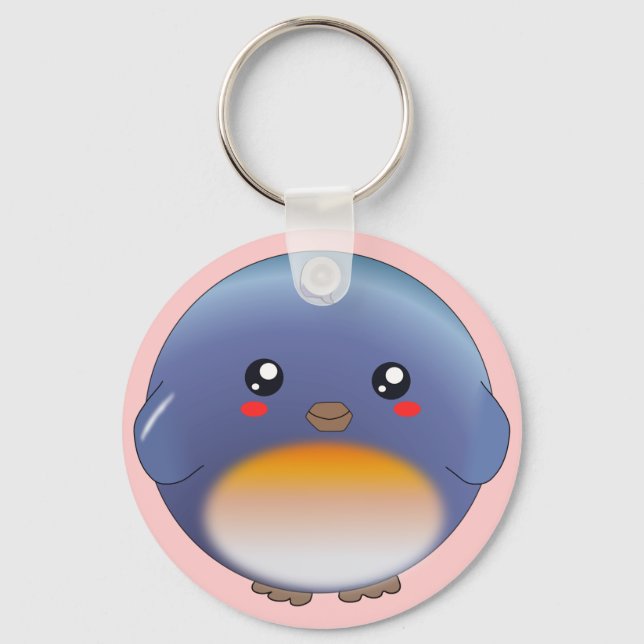 Cute kawaii bluebird keychain (Front)
