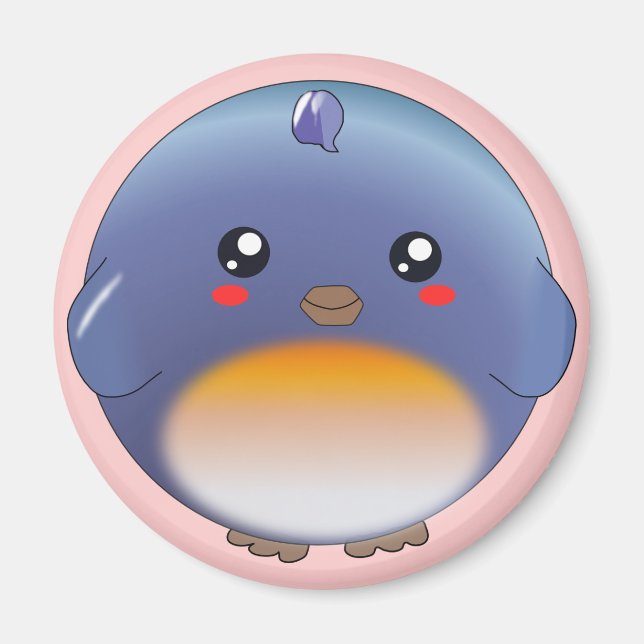 Cute kawaii bluebird magnet (Front)