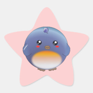 Cute kawaii bluebird stickers