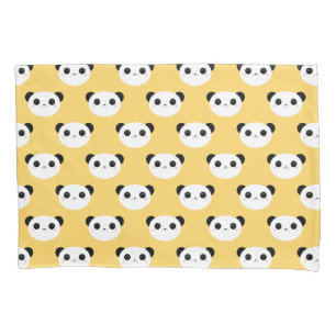 Cute Kawaii Blushing Panda Face Pattern Pillowcase