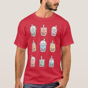 Cute Kawaii Boba Anime Bubble Tea Pastel  T-Shirt