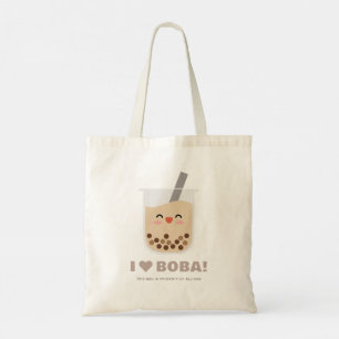 Cute Kawaii Boba Bubble Tea Personalised Tote Bag