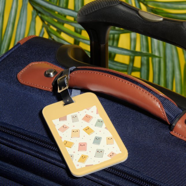 Cute Kawaii Books Luggage Tag (Front Insitu 1)