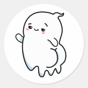 Cute Kawaii Bootylicious Ghost Classic Round Sticker