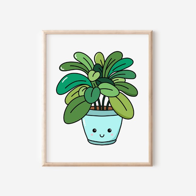 Cute Kawaii Botanical Potted Plant Art Poster (Creator Uploaded)