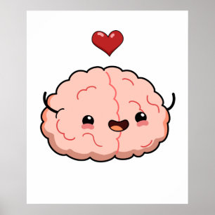 Cute Kawaii Brain Poster