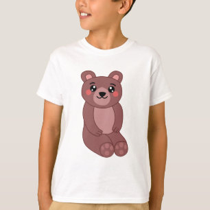 Cute Kawaii Brown Bear Illustration T-Shirt