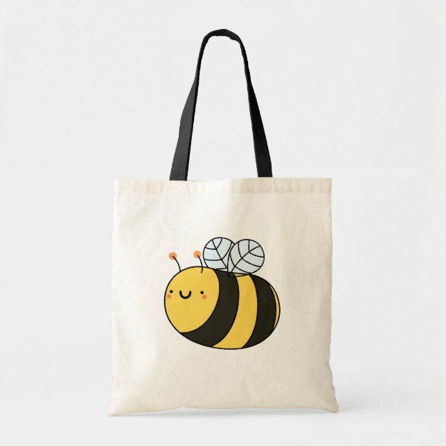 Cute Kawaii Bumble Bee Tote Bag (Front)