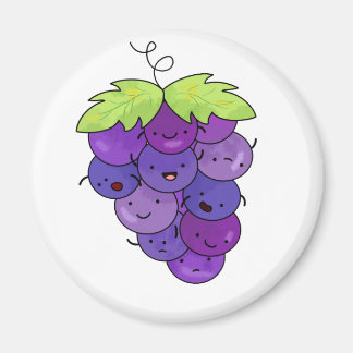 Cute Kawaii Bunch Of Grapes Magnet