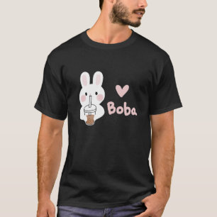 Cute Kawaii Bunny Boba Milk Tea Bubble Tea Graphic T-Shirt