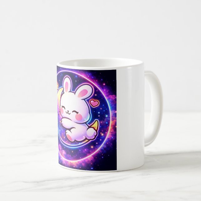 Cute Kawaii Bunny Galaxy Mug (Front Right)