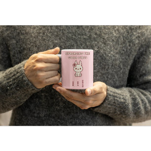 Cute Kawaii Bunny Spread Good Vibe Coffee Mug 
