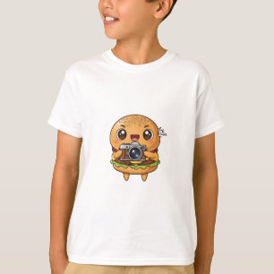Cute Kawaii Burger Photographer Kids T-Shirt