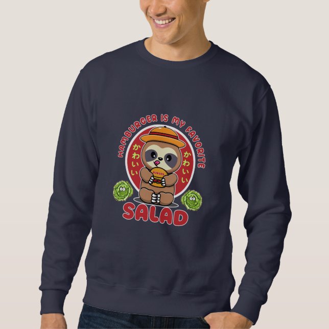 Cute Kawaii Burger Salad Sweatshirt (Front)