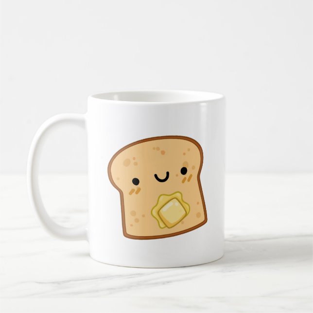 Cute Kawaii Butter Toast Coffee Mug (Left)