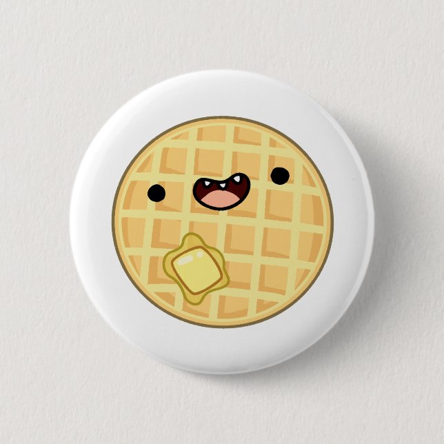 Cute Kawaii Butter Waffle 6 Cm Round Badge (Front)