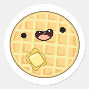 Cute Kawaii Butter Waffle Classic Round Sticker