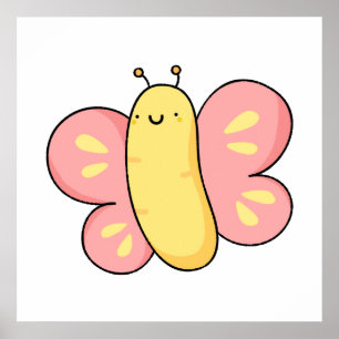 Cute Kawaii Butterfly Poster