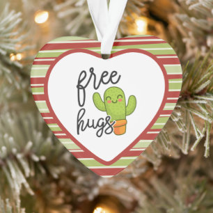 Cute Kawaii cactus free hugs Ornament