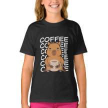 Cute Kawaii Capybara Drinking Coffee