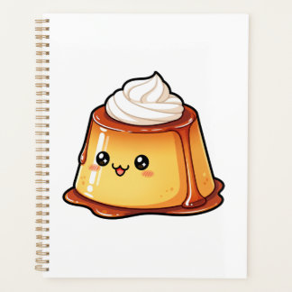 Cute Kawaii Caramel Pudding Dessert Character Planner