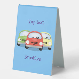 Cute kawaii cars cartoon illustration
