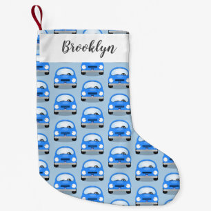 Cute kawaii cars cartoon illustration small christmas stocking