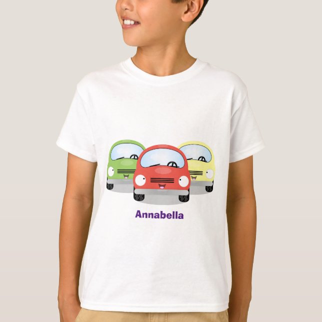 Cute kawaii cars cartoon illustration T-Shirt (Front)