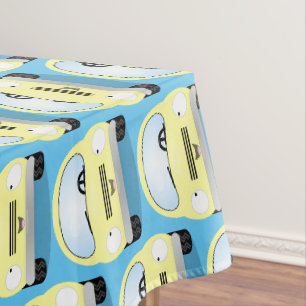 Cute kawaii cars cartoon illustration tablecloth