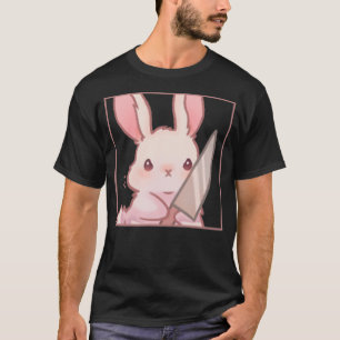 Cute Kawaii Cartoon Coquette Emote Angry Rabbit Bu T-Shirt