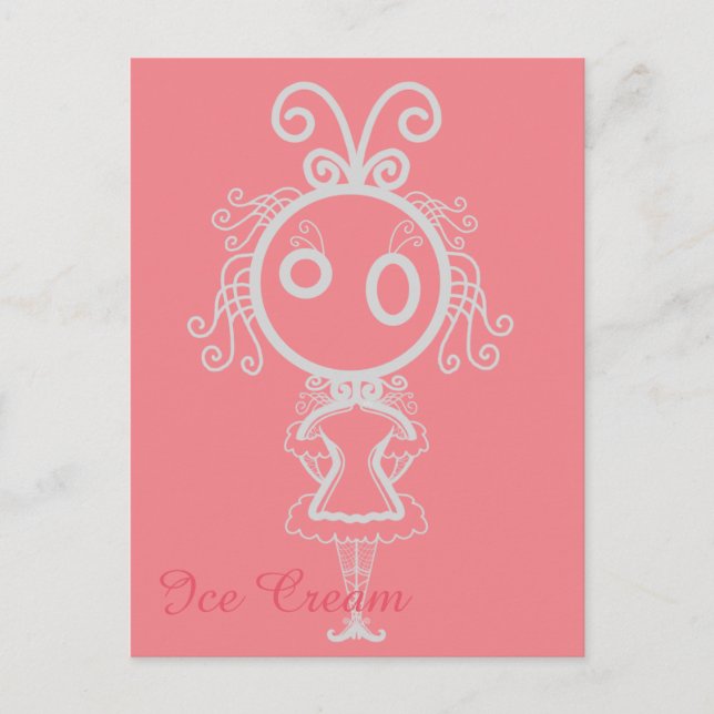 Cute Kawaii Cartoon Girl Postcard (Front)