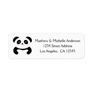 Cute Kawaii Cartoon Panda Bear Black and White