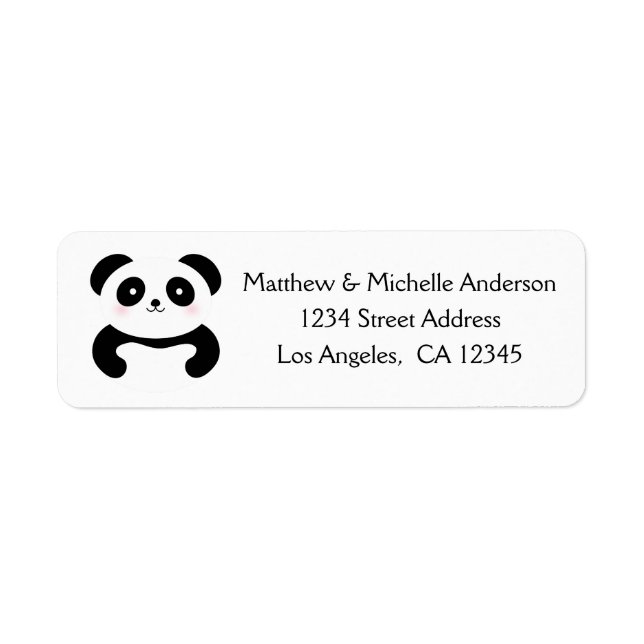 Cute Kawaii Cartoon Panda Bear Black and White (Front)