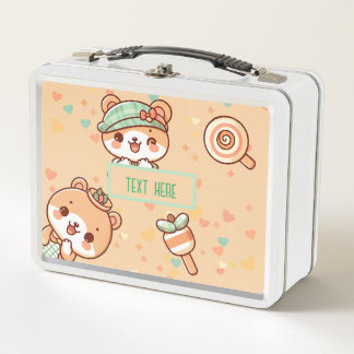 cute kawaii cartoons metal lunch box