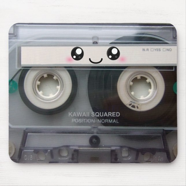 Cute Kawaii Cassette Tape Mouse Mat (Front)