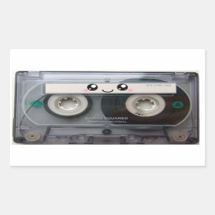 Cute Kawaii Cassette Tape Rectangular Sticker