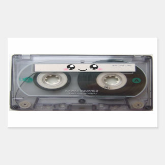 Cute Kawaii Cassette Tape Rectangular Sticker