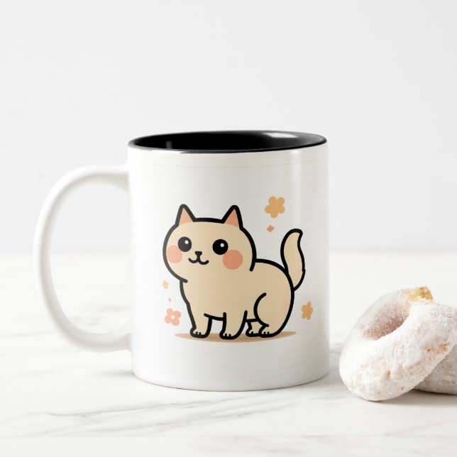 Cute Kawaii Cat Birthday Mug for Kids | Fun Gift  (With Donut)