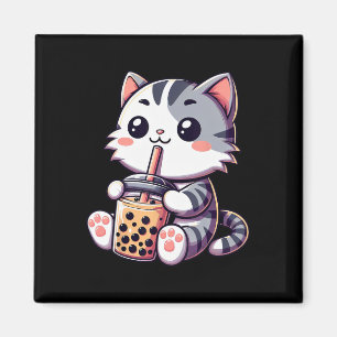 Cute Kawaii Cat Boba Bubble Milk Tea Anime Neko Ki Magnet