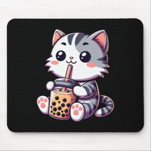 Cute Kawaii Cat Boba Bubble Milk Tea Anime Neko Ki Mouse Mat