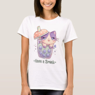 Cute Kawaii Cat Boba T-Shirt | Have a Break Bubble