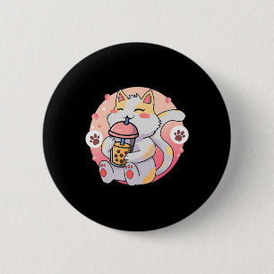 Cute Kawaii Cat Boba Tea Anime Kitten Gift Kids Gi 6 Cm Round Badge