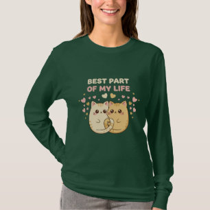Cute Kawaii Cat Couple in Love Best Part T-Shirt
