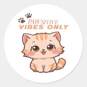 Cute Kawaii Cat Design Sticker