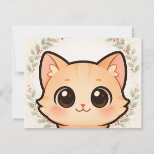 Cute Kawaii Cat Face Invitation