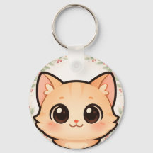 Cute Kawaii Cat Face Keychain