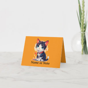 Cute Kawaii Cat for Cat Lovers folded Invitation