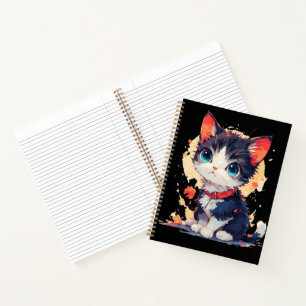 Cute Kawaii Cat for Cat Lovers Spiral Notebook